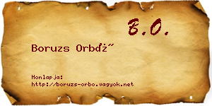 Boruzs Orbó névjegykártya